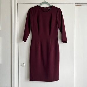 2 Antonio Melani Shift Dress Maroon Wine Burgundy Professional Office Workwear